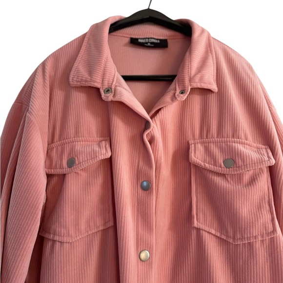 Pink Utility Jacket with Relaxed Fit and Classic Collar - Picture 2 of 4